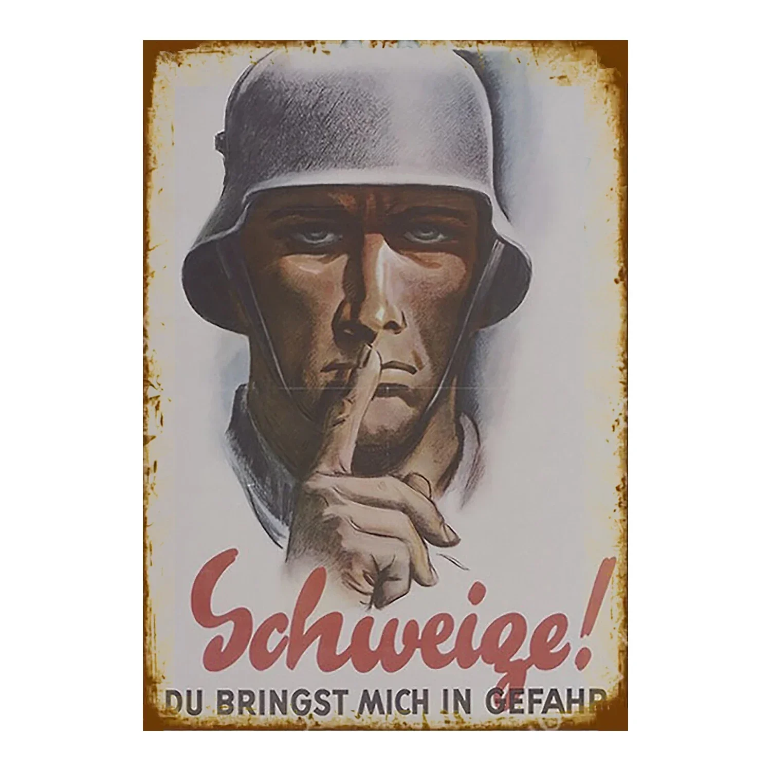 Wwii ..Keep Quiet..Vintage German Poster Metal Signs Wall Cave Tin Sign Posters Home Bar Garage Cafe Metal Sign Gift 8x12 Inch