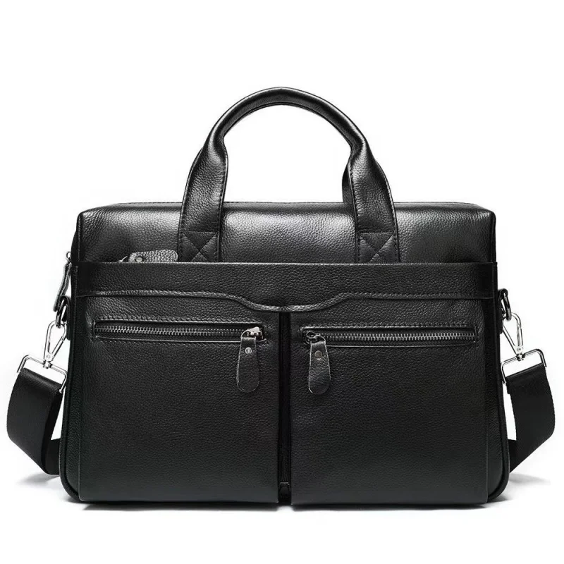 Maleta de couro genuíno retro para homens, bolsa luxuosa de couro, bolsa mensageiro de ombro de negócios sacola de grande capacidade masculina