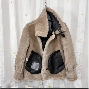 CC Shop-سترة جلدية طبيعية للرجال مع قبعة 100٪ سترة دافئة من الفراء الحقيقي صوف الأغنام القماش الأسود Shearling الشتاء أفضل جودة أعلى 10 مبيعات جلد الغنم الشتاء معاطف الرجال - No7