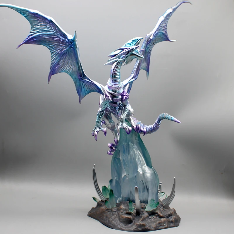 47cm Yu-Gi-Oh Figure Blue-Eyes White Dragon Figures With Light Pvc Statue Model High Quality Collections Desk Decora Toys Gifts