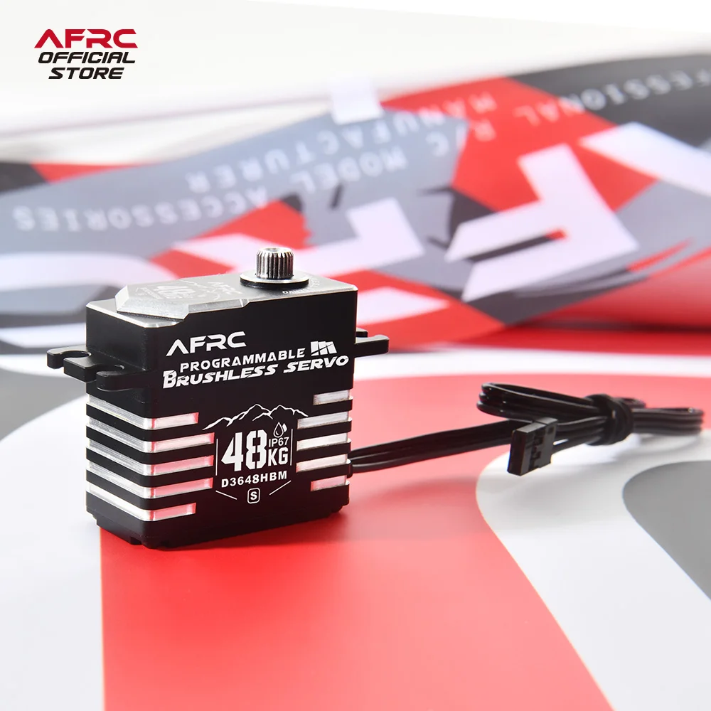 Alto torque AFRC-D3648HBM-S ﻿ 48kg ip67 servo sem escova programável à prova d'água para traxxas 1/5, 1/8, 1/10 rc carro barco robô etc.