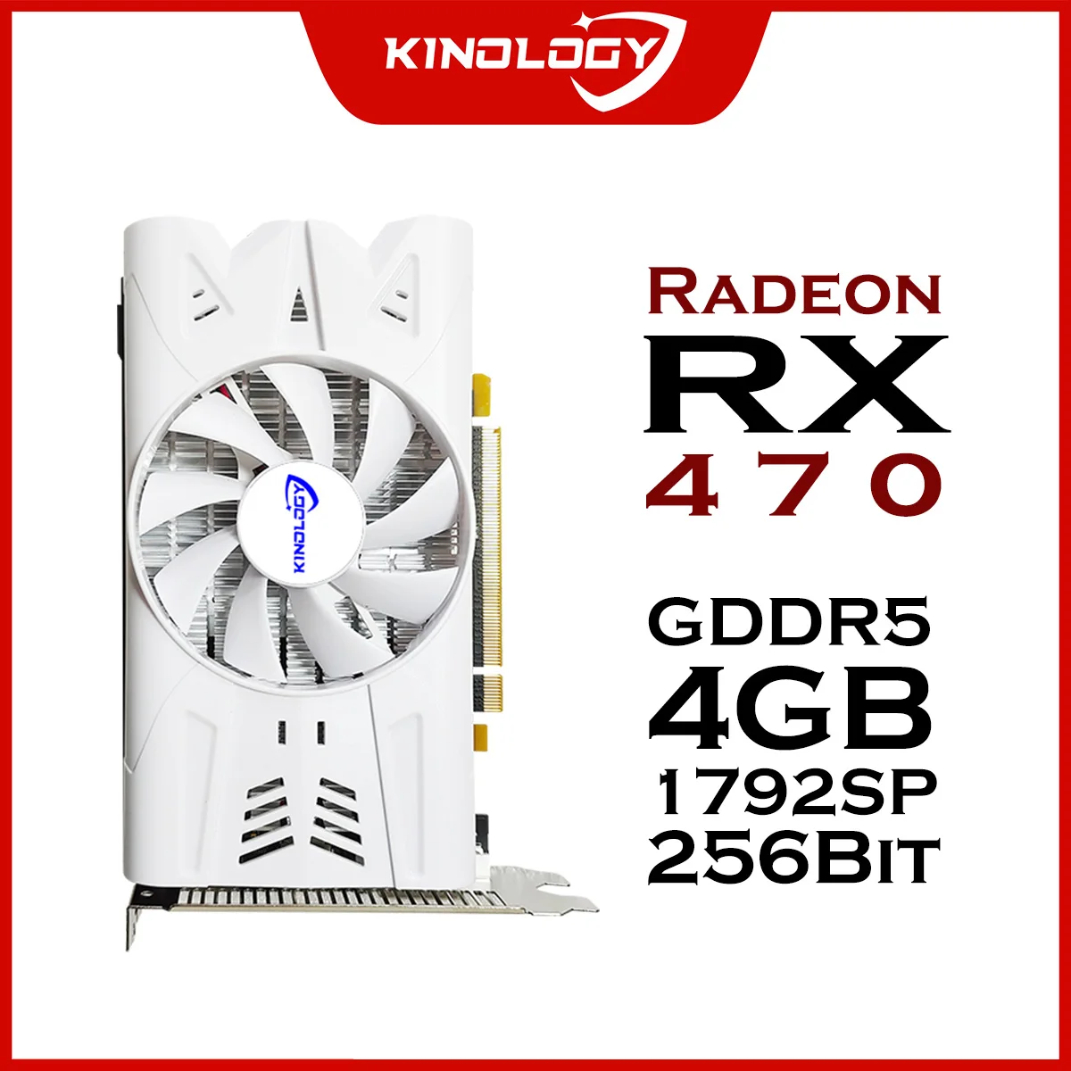 Kinology Brand New Graphics Card RX470 4GB GPU 256Bit GDDR5 PCI-E X16 HDMI+DP+DVI for gaming desktop computers AMD graphics card