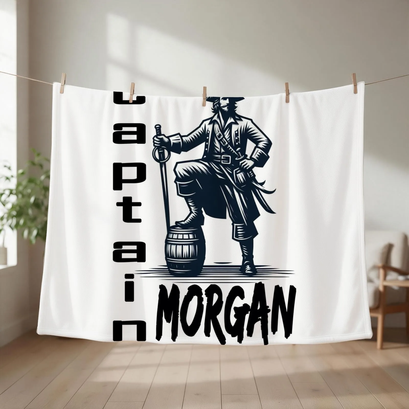 Captain Morgan Throw Blanket couch cozy soft plush fuzzy picnic outdoor blanket