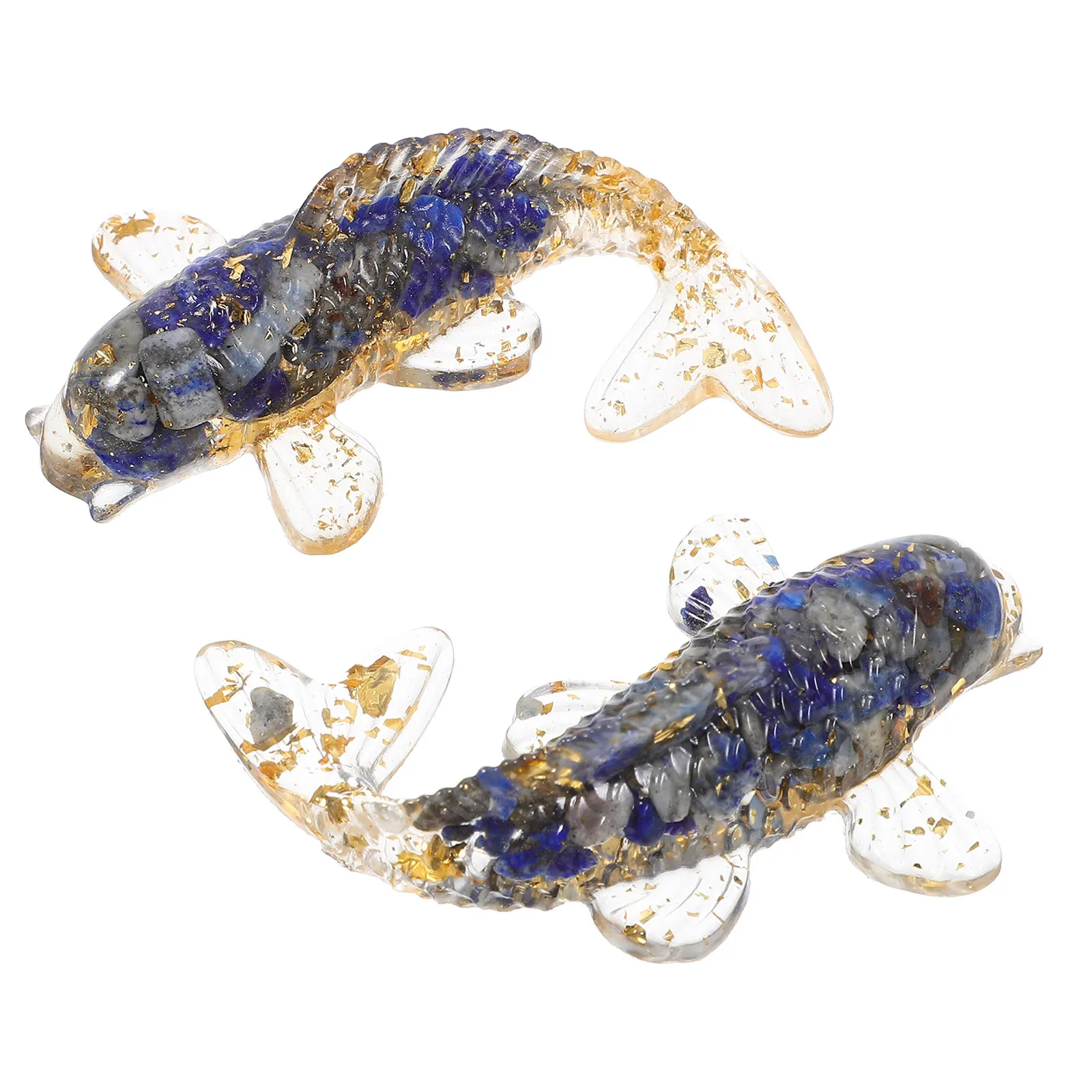 

2Pcs Goldfish Ornament Elegant Crystal Fish Decor for Desktop Living Room Office Study Craft Home Decoration