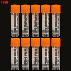 10pcs 1.8ml Laboratory Tube with Screw Cap Multifunctional Plastic Transparent Tube Sample Storage Container Centrifuge Tube