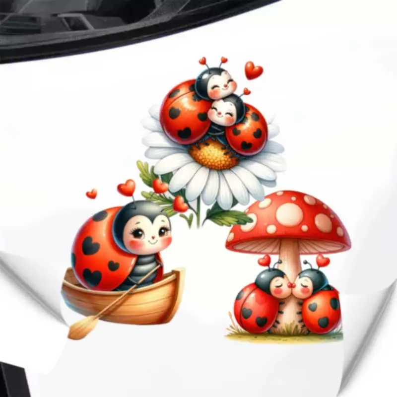 Cute Ladybug Small Animal PVC Waterproof Decal for Car Motorcycle Wall Laptop Decor Ideal for Children's Room HE160