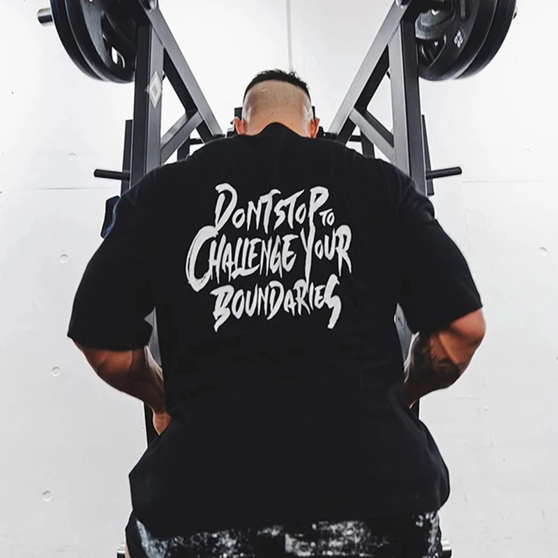 

NEW LYFT Men Shirt Cotton Print Running T Shirt Loose Training Gym Bodybuilding Fitness Top Streetwear Sport Tees Short Sleeves