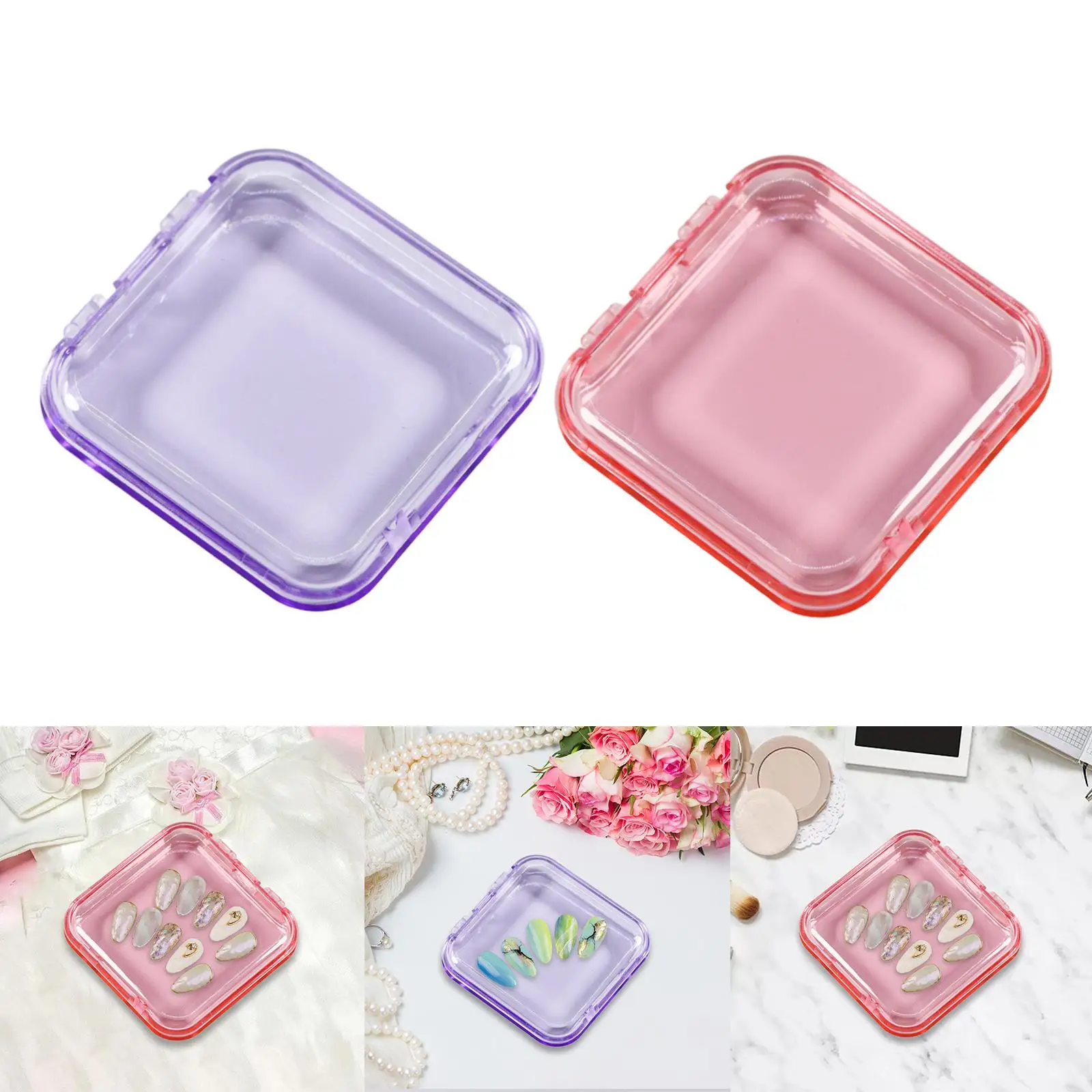 10Pcs Nail Storage Boxes Mini Nail Art Display Cabinet Artificial Nail Display Case Nail Tips Display Holder for Home Nail Salon