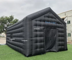 Large Black Inflatable Night Club Cube Wedding Tent Square Gazebo Event Room Big Mobile Portable Party Pavilion for Backyard