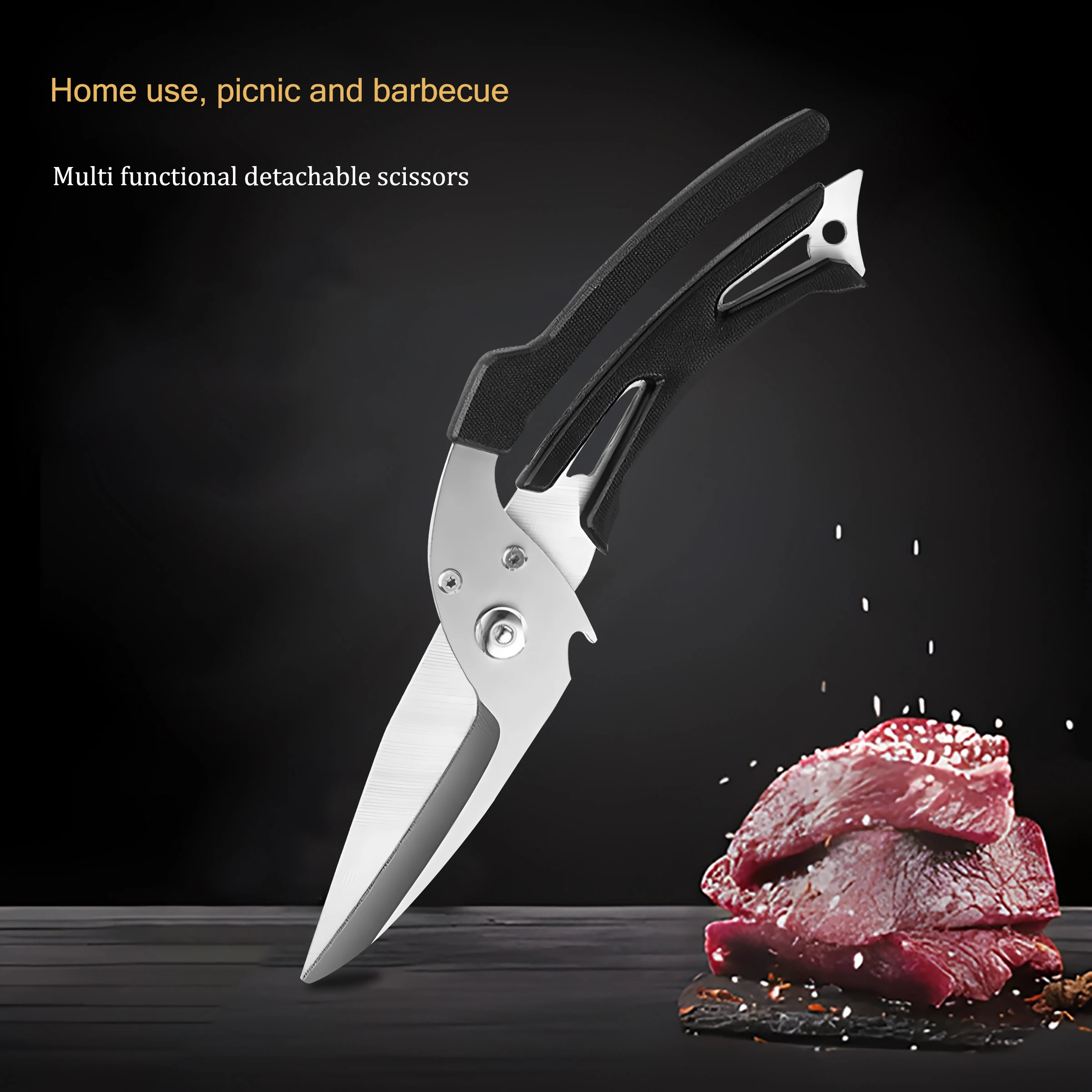 

1PC，Chicken Bone Kitchen Scissors Stainless Steel Cooking Scissors Chicken Wings BBQ Scissors Food Scissors Scissors Tools