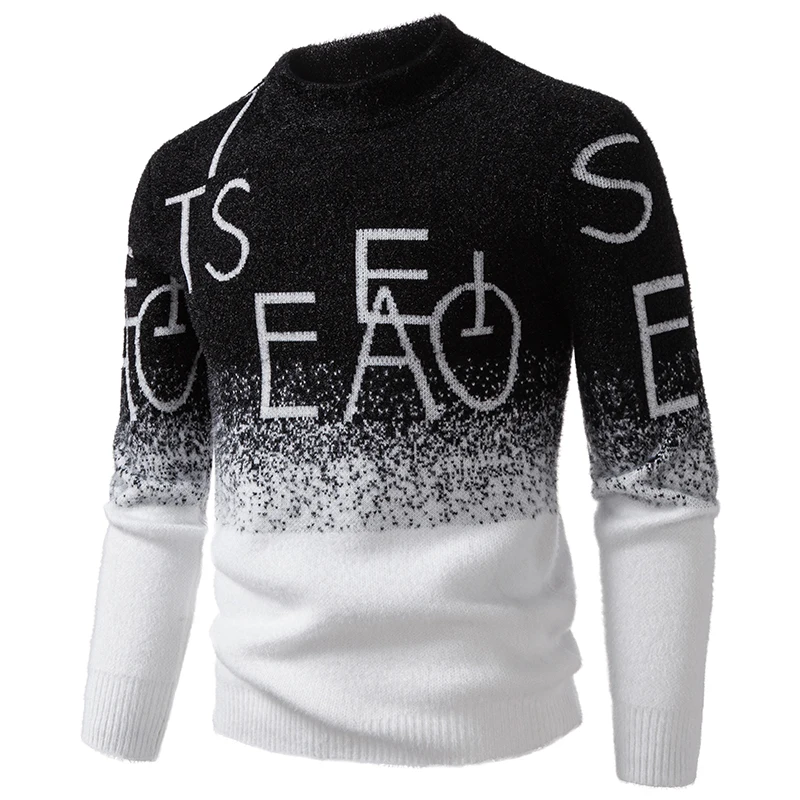 

High Quality Men's Thick Warm Fashion Long Sleeved Casual Pullover Knitted Sweater