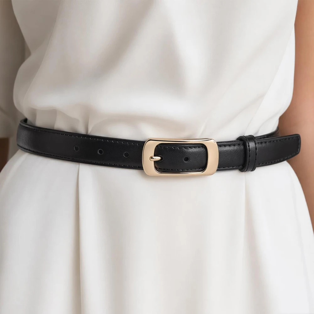 

Fashion Retro Women's Alloy Pin Buckle PU Belt High Quality Women's Slim Waist Belt Charming Women's Clothing Accessories