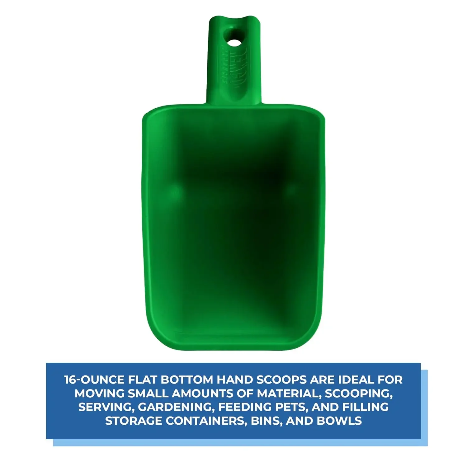 63002 Cuchara de mano de plástico con código de color: utensilios de cocina sin BPA, aptos para alimentos, suministros para restaurantes y servicios de alimentos, 16 oz, verde