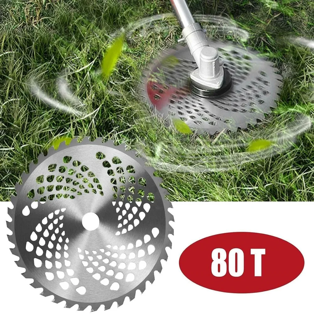 80 Teeth Grass Trimmer Weed Brushcutter Head Mower Blade Steel Garden Strimmer