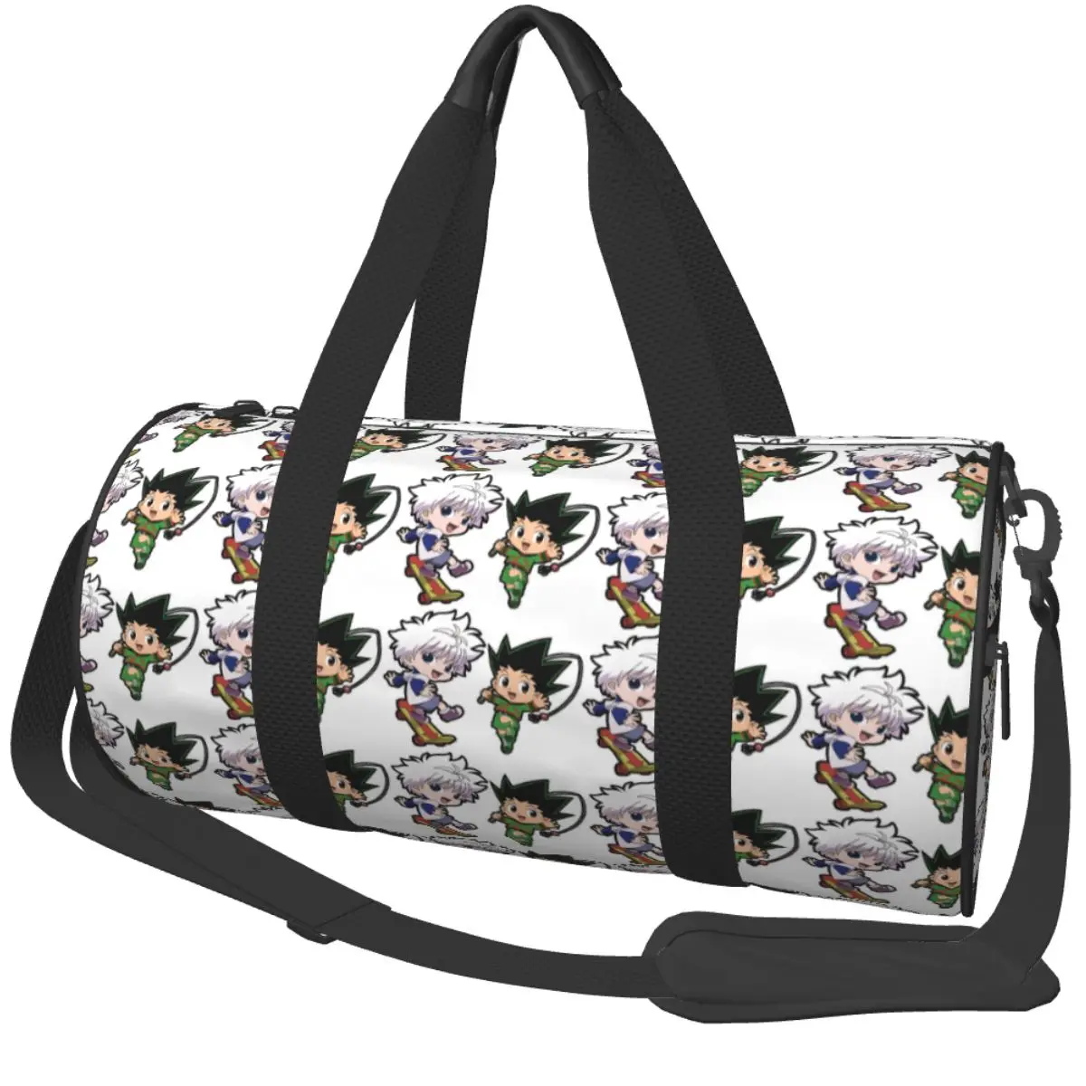 Gym Bag The Hunters X Gon And Killua Japan Anime Sports Bag with Shoes Couple Outdoor Pattern Handbag Retro Luggage Fitness Bag