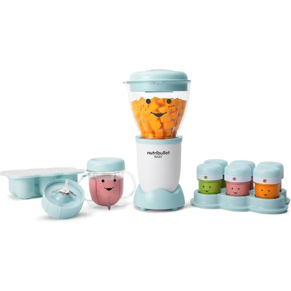 

32-Oz Child Food Storage System, White, Blue, Clear