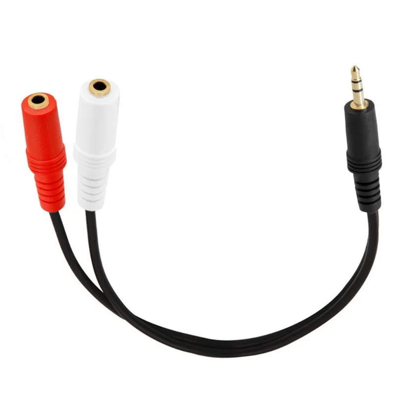 Gold-plated 3.5mm Audio Stereo Y Splitter Extension Cable 3.5mm Male To 2 Ports 3.5mm Female Earphones