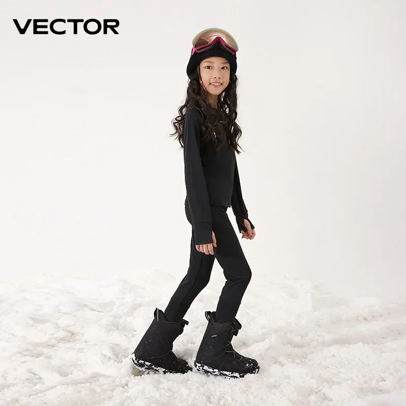 VECTOR-Conjunto de capas de Base de secado rápido para niños, ropa interior térmica de lana de microfibra, Calzoncillos largos, Ultra suave, para invierno