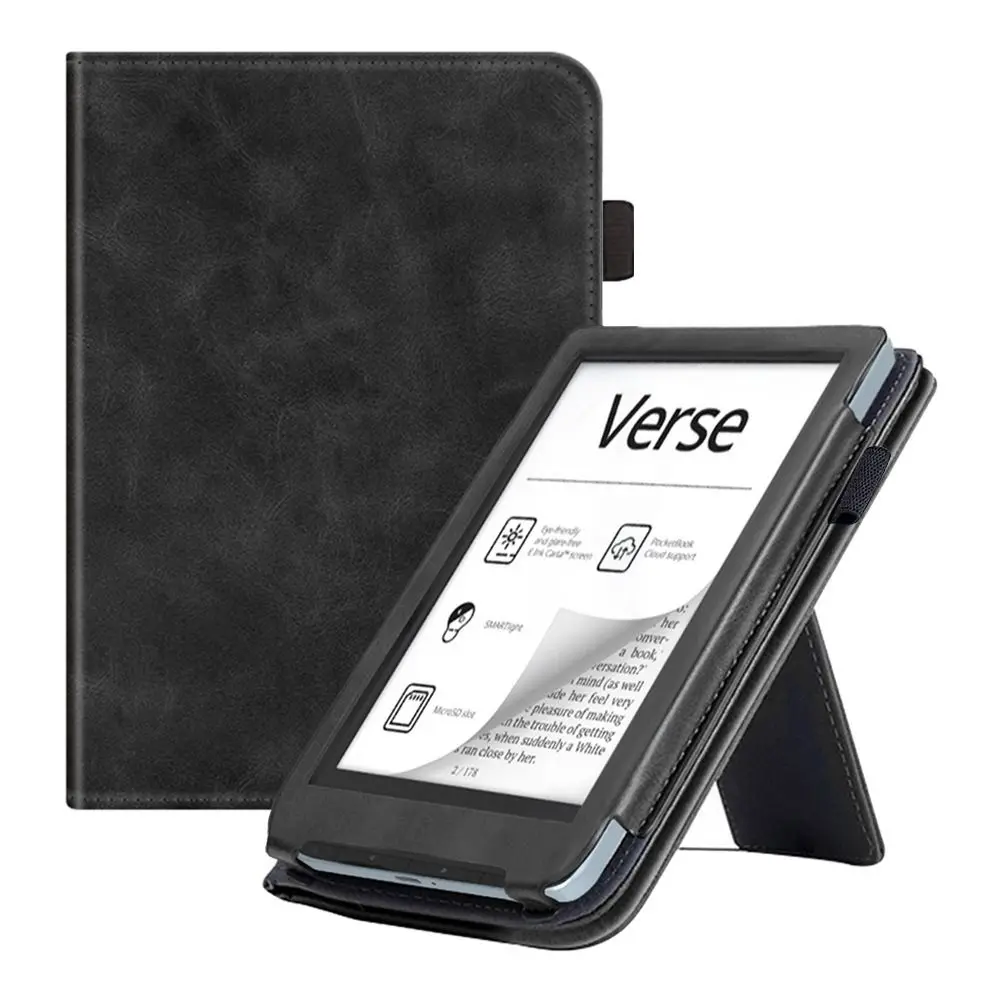 Hoes voor PocketBook 6 Verse PB629 & Verse Pro PB634 E-reader PU Leer Hoes voor PocketBook Verse Pro PB634 Slim Ultra Dun Folio Hoes met Auto Sleep/ Wake Functie voor PocketBook (DYJ