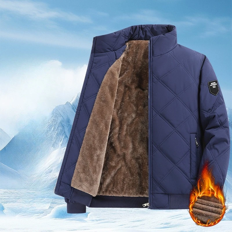 남성 코트 두꺼운 따뜻한 봄버 재킷 가을 겨울 플리스 안감 재킷 남성 겨울 의류 파카 플러스 사이즈 M-8XL 패딩 재킷