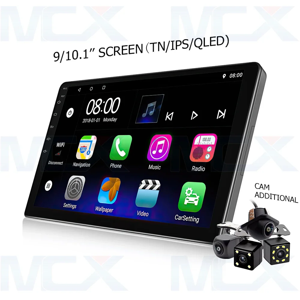 MCX 9/10 Inch Car Stereo 1 Din Android Double Din Auto Electronics Touch Screen Car DVD Player Car Radio