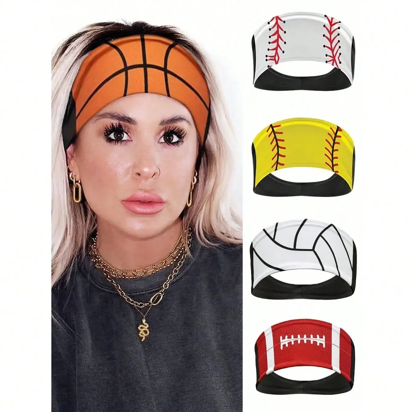 

Sweat-Wicking Sports Headband Non Slip Workout Bandana for Yoga Running Fitness Gym Basketball Volleyball Soccer Designs