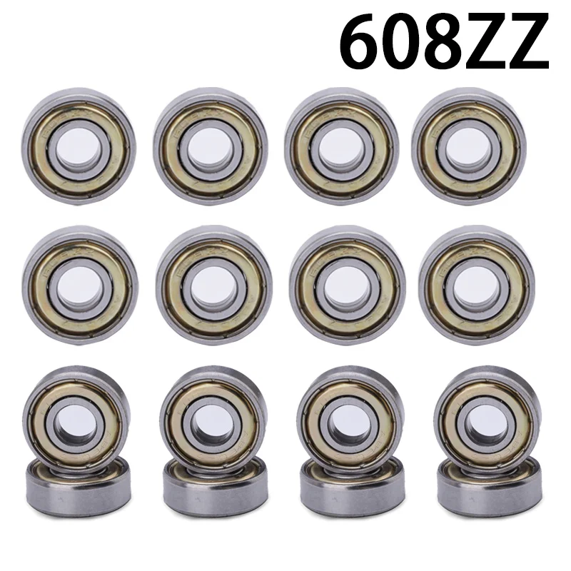 50-10pcs 608ZZ Deep Groove Ball Bearing 8x22x7mm Double Shielded Miniature High-carbon Steel Single Row 608ZZ ABEC-7