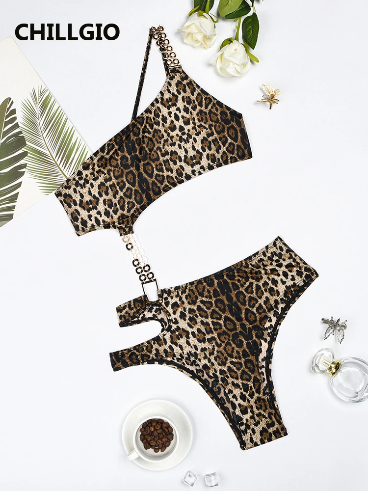 

CHILLGIO Women Sexy Leopard Print One Piece Combination Rompers Vintage Catsuits Fashion Onesie Club Lingerie Bodycon Bodysuits