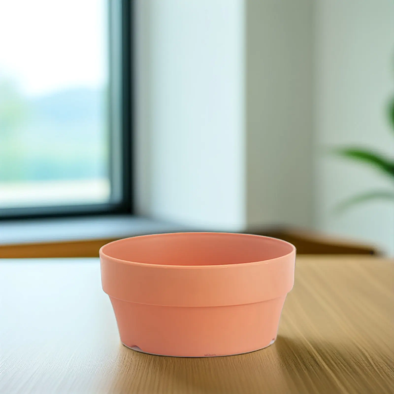 3Pcs Imitation Clay Plastic Flowerpot Round Orange 18Cm Indoor Outdoor Succulent Planter with Drainage Hole Garden Flower Pot