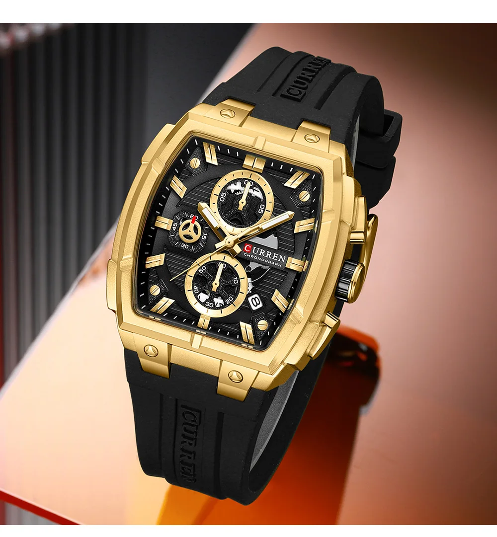 CURREN Herren-Chronograph Quarzuhr mit Leuchtzeigern und automatischer Datumsanzeige - für Business und Freizeit 8488 – Detail 17