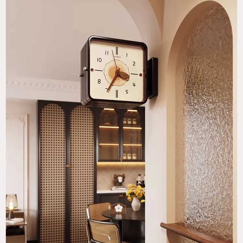Double-sided Living Wall Clocks Corner Metal Vintage Creative Wall Clocks High-end Feeling Home Decor Relojes De Pared ZY40BGZ
