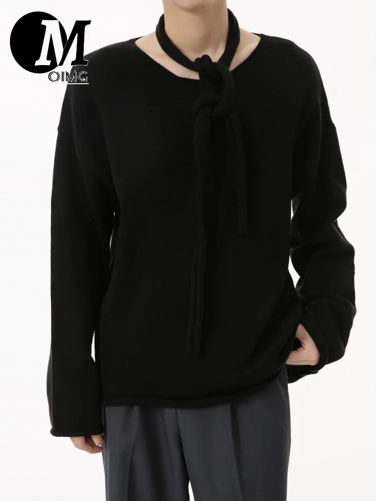 [OIMG] 2024 Autumn Collection New Korean Style Lazy High End Abstinence Large Collar Solid Color Sweater