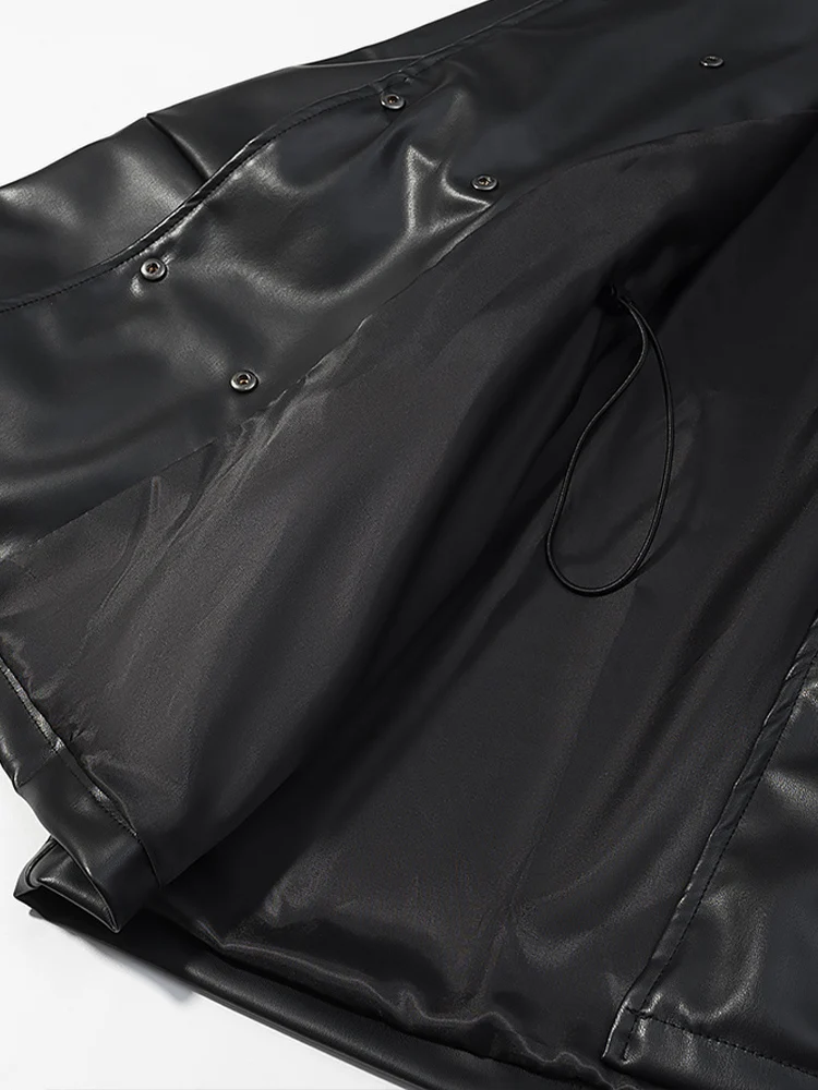 Giacca in similpelle a maniche lunghe con vita doppiopetto versatile in stile europeo e americano autunno nuova moda femminile