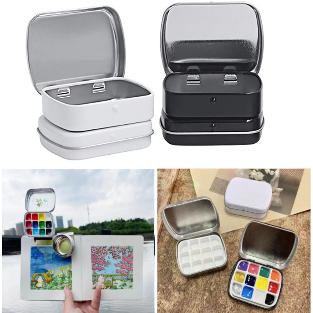 

Small Tiny Mini Box 12/24/36 Wells Empty Watercolor Palette Paint Mixing Cup Mini Paint Palette Travel Watercolor Painting Tray