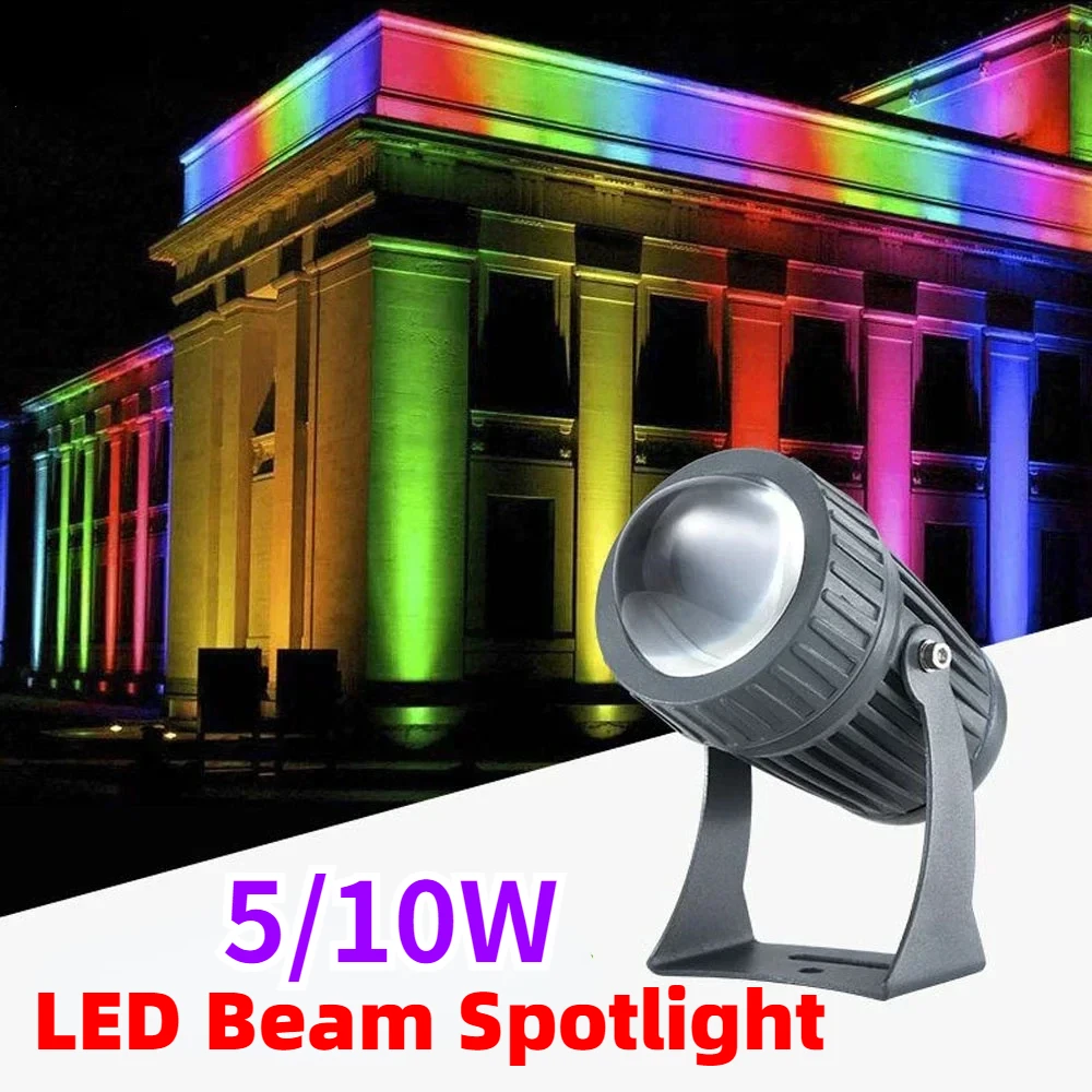 

5/10W LED Beam Spotlight Wall Fisher Waterproof Narrow Angle Lawn Light Landscape Street Garden Square Outdoor Floodlight 220V