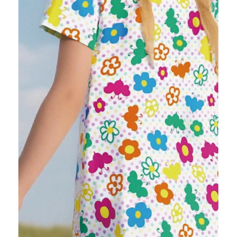 Robe d'été à manches courtes pour filles, imprimé Floral coloré, décontracté, mignon, bohème, vêtements quotidiens et de Camping pour enfants, 2025