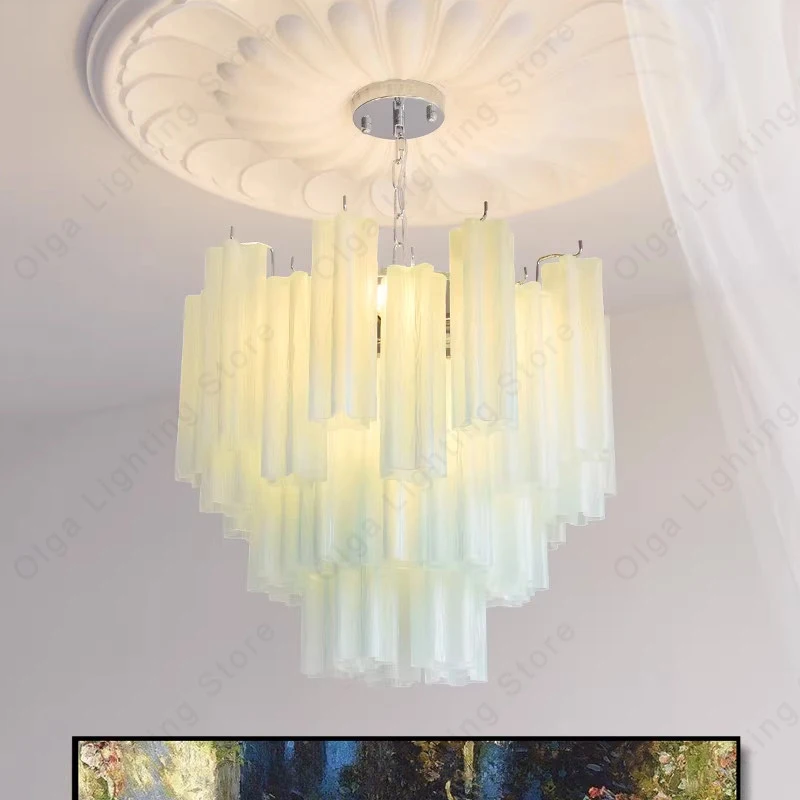 Led Chrome Ceiling Pendant Light Large, Luxury Classic Glass Chandeliers for Living Room Dining Table Decor Remote Control Lamp - view 6
