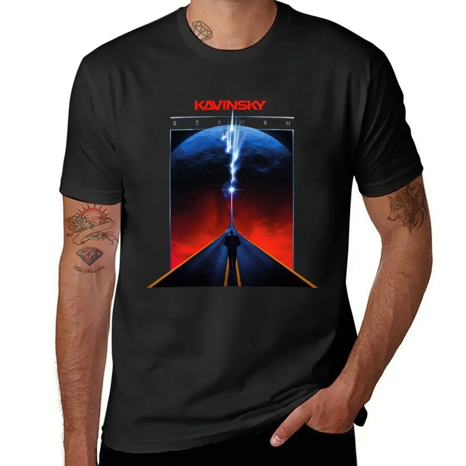 Walking Alone Kavinsky Reborn T-Shirt quick drying sweat mens graphic t-shirts hip hop