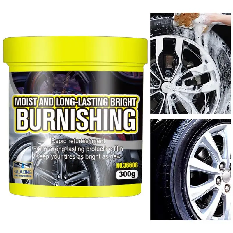 Car Tire Maintenance  Paste Long Lasting Tire Shine Car Tire Blackening Coating Wax  Shine Rain Resistant Waterless Wax  Cream