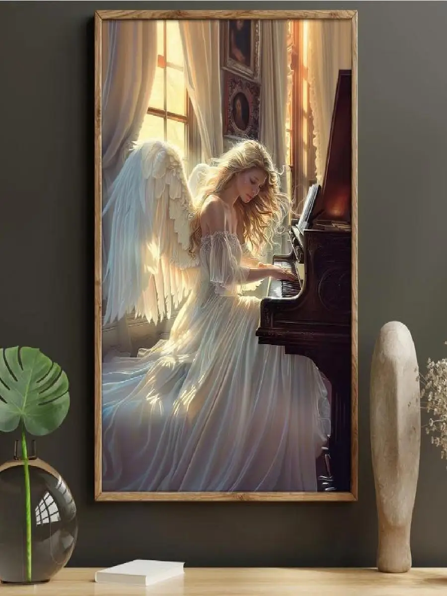 Magic Angel Vintage Jesus Christmas Moon Witchy Women Canvas Painting Poster Prints  Living Room  Bedroom Wall Decor