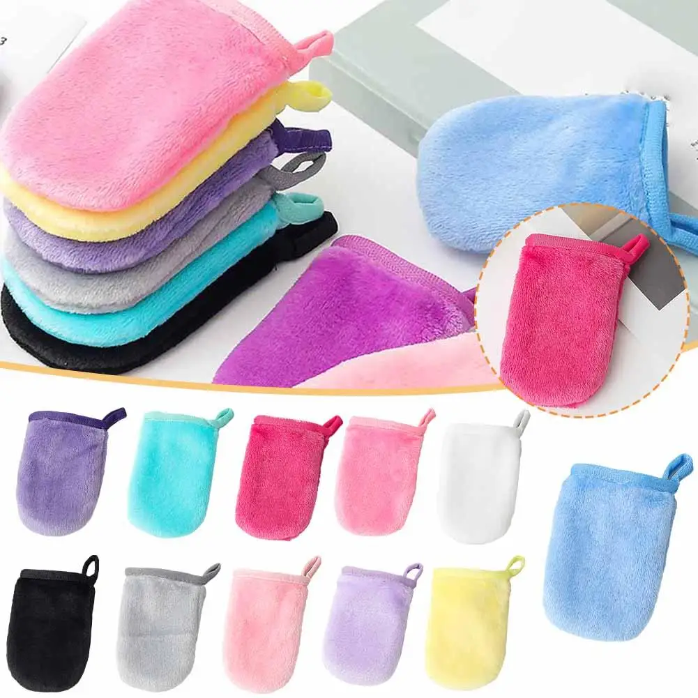 Professional Microfiber Face Cleansing Gloves Reusable Cloth Unisex Remover Pads Makeup Mitts Tool Glove L2e6