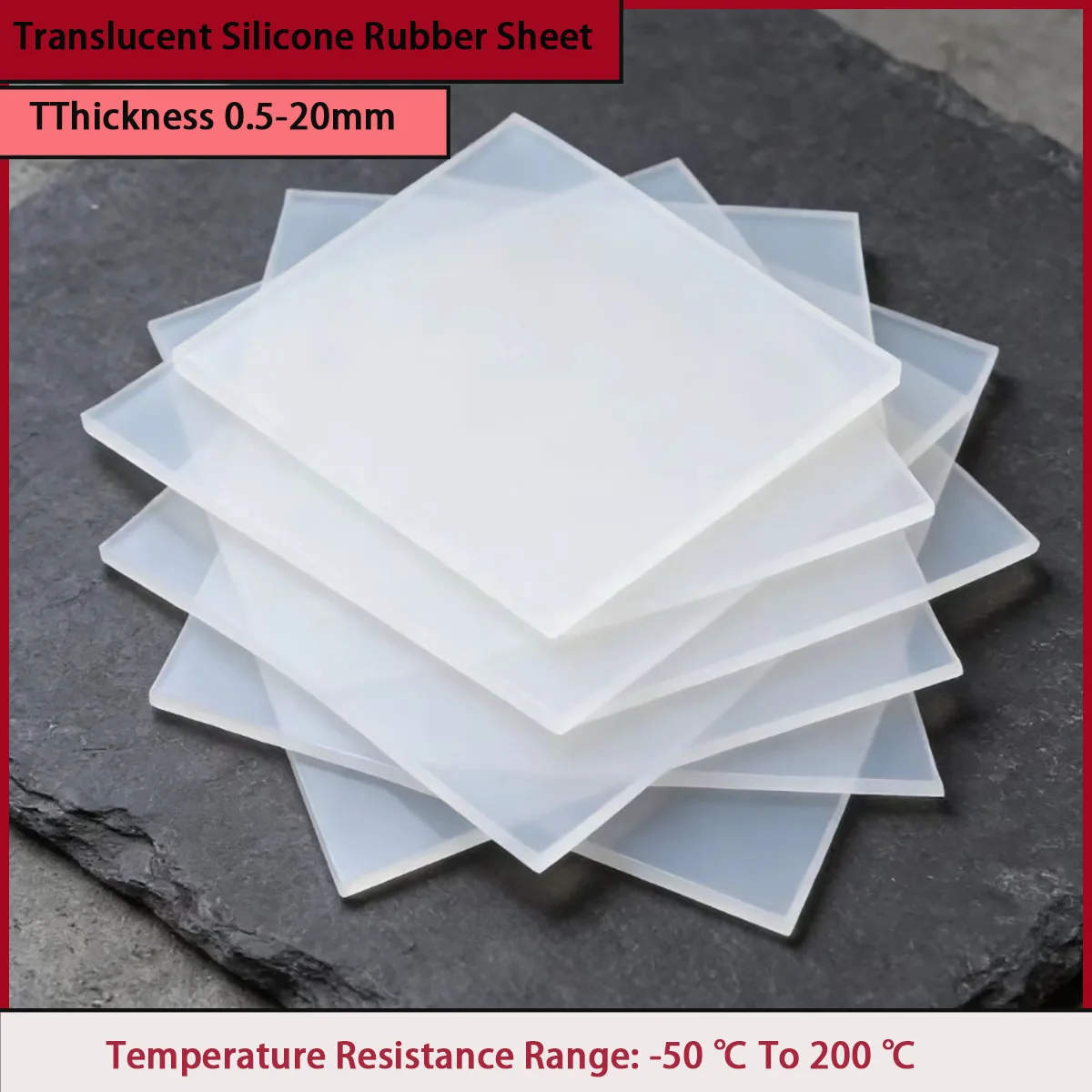 0.5-20mm thick semi transparent silicone rubber sheet applied to seals, insulation gaskets, transparent protective covers, etc