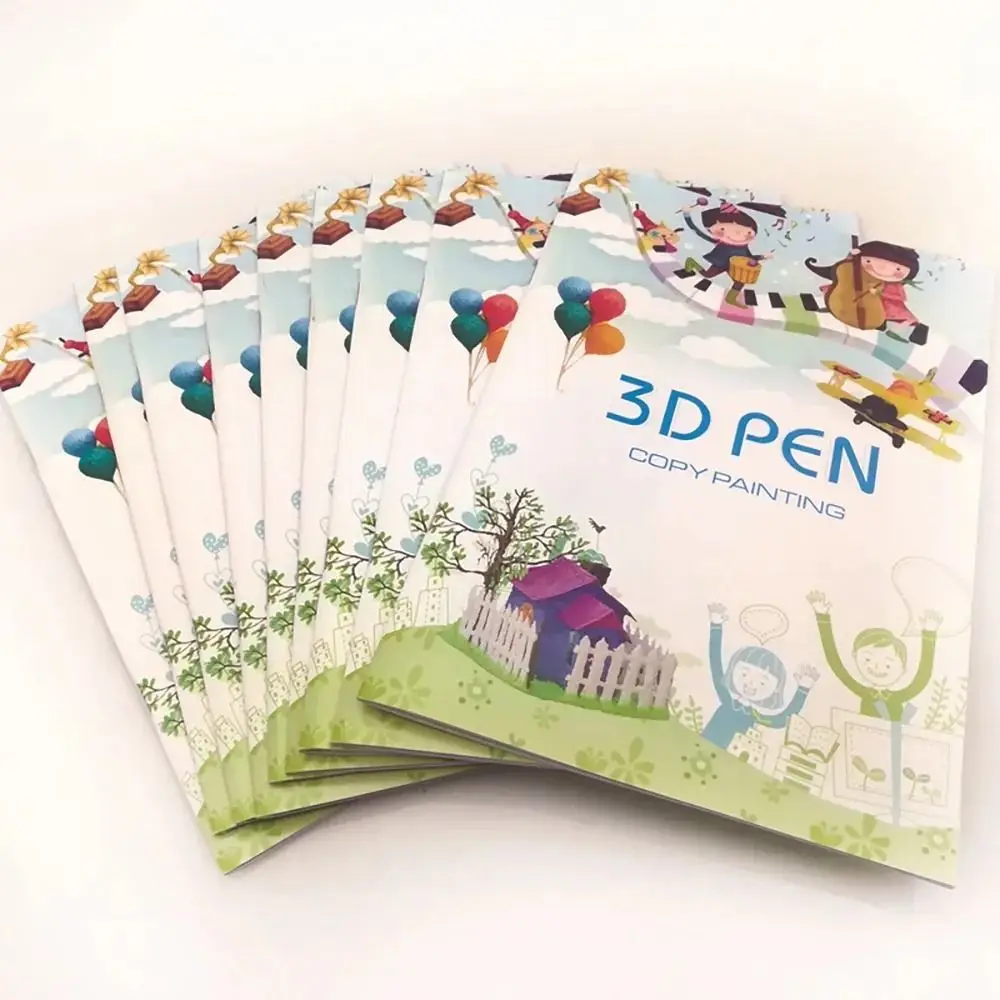 Caneta de impressão 3d de 22/40 padrões, livro de desenho, papel grosso, placa transparente, caneta 3d, álbum de pintura artesanal, modelo de pintura