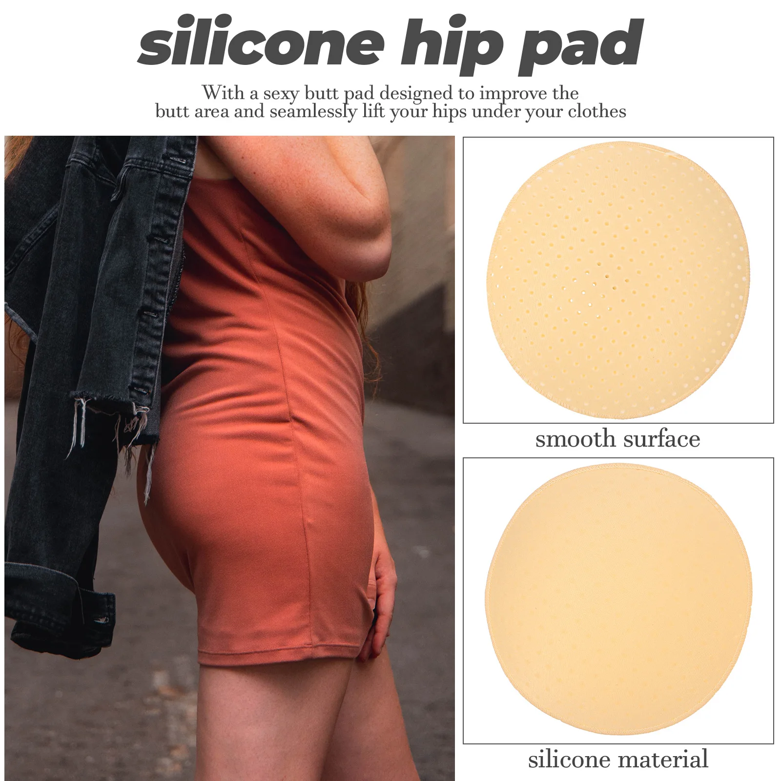 

2pcs Silicone Hip Pad Adhesive Butt Lifting Pads For Girls Body Beauty Tool Elastic Hip Enhancer Transparent Film Realistic