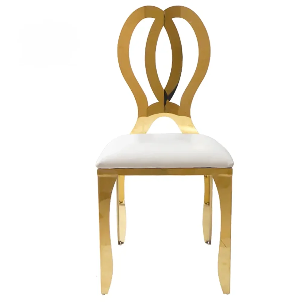 50pcs Flower back gold legs modern metal stainless steel dining chair