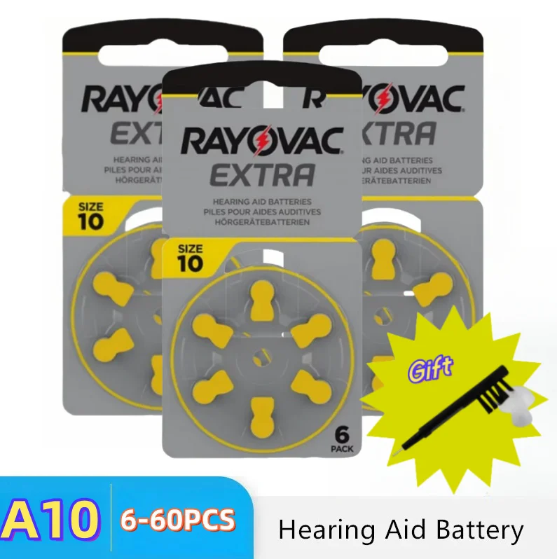 

NEW Hearing Aid Batteries A10 Rayovac Extra Zinc Air 1.45V Hearing Aids Battery For Seniors Audífonos profesional