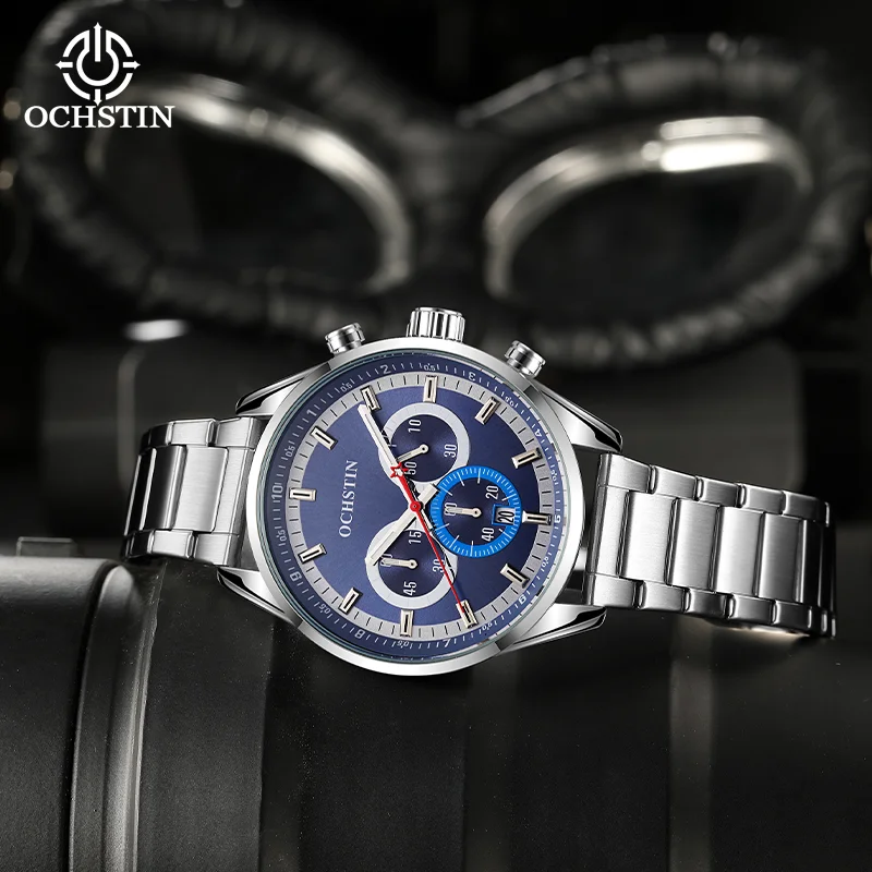 OCHSTIN جديد بيع ساعات حركة الكوارتز الرجال الفولاذ المقاوم للصدأ ساعة اليد مقاوم للماء الفاخرة ولكن منخفضة ساعة للذكور #4