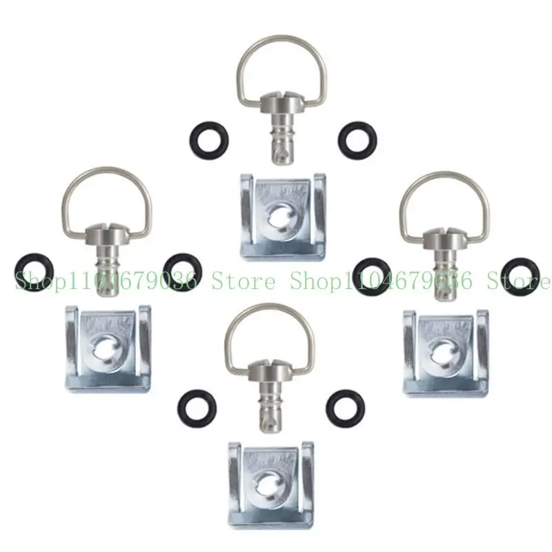 652F Phát hành nhanh 1/4 D-Rings Turn Race Fairing Fastener cho xe máy 14mm 19mm D-Rings Clip Fastener
