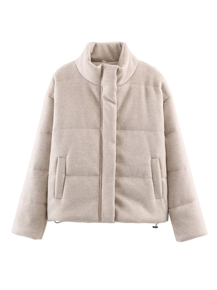 

HH женская зимняя модная универсальная утолщенная хлопковая куртка с воротником-стойкой женская однотонная уличная повседневная куртка с длинным рукавом Mujer