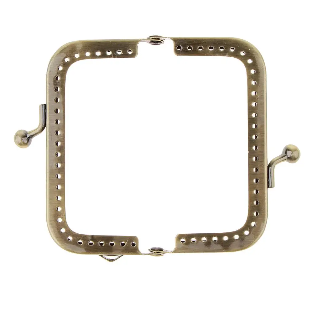 Rectangular Metal Purse Frame Kiss Clasp Lock Durable Iron Handle for Girls Purses and Clutch Bag Making